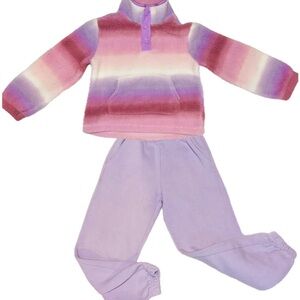 OshKosh B'gosh Pink and Purple Dip Dye Fleece Pullover and ZARA sweats 8/9